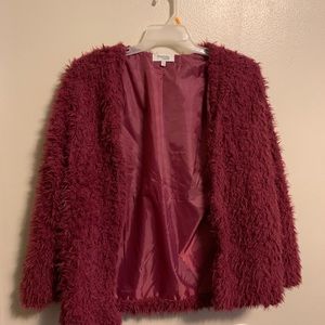 Never worn! Large faux fur purple retro jacket